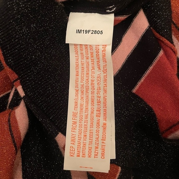 Minkpink orange pink black sparkly sweater women’s size large - Picture 7 of 8